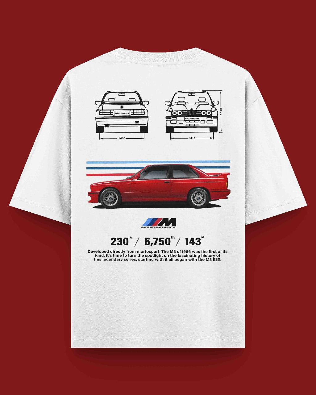 BMW E30 OVERSIZED WHITE TEE - UNISEX