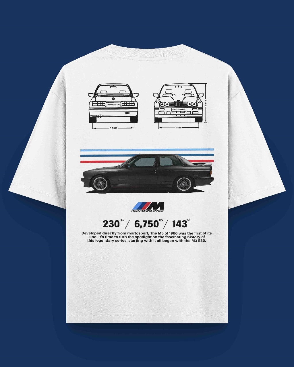 BMW E30 OVERSIZED WHITE TEE - UNISEX