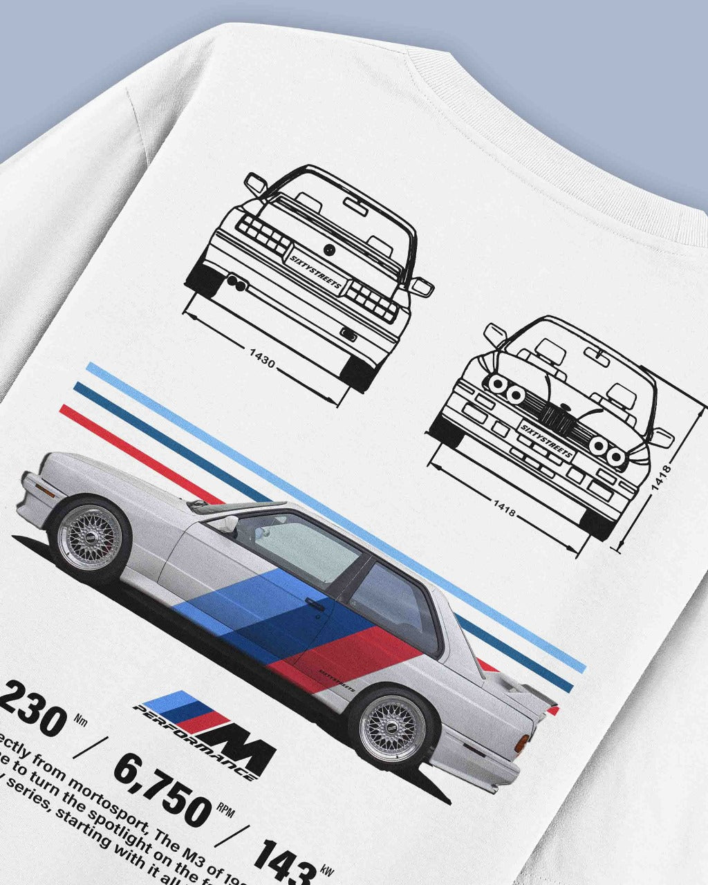 BMW E30 OVERSIZED WHITE TEE - UNISEX