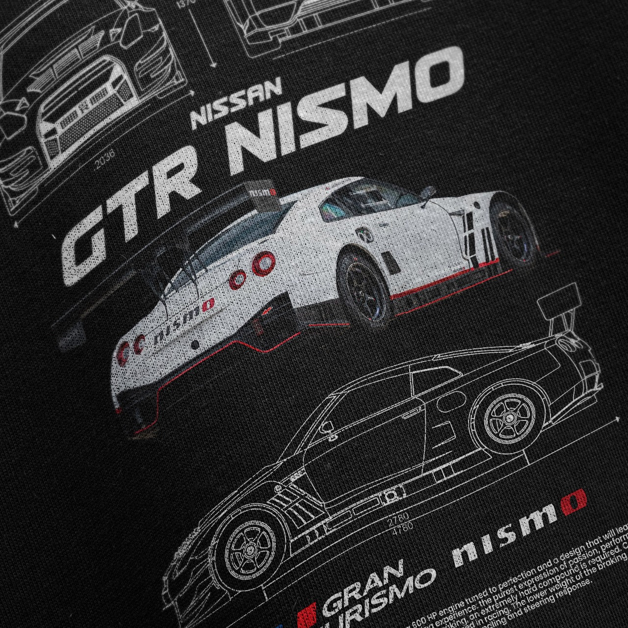 GTR Nismo Blueprint T-shirt - Black [Unisex]