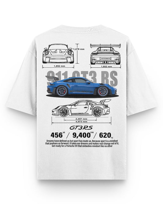 911 GT3 RS OVERSIZED TEE [UNISEX] - WHITE