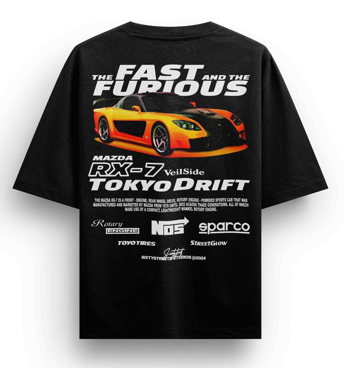 FAST AND FURIOUS MAZDA RX7 T-SHIRT - UNISEX